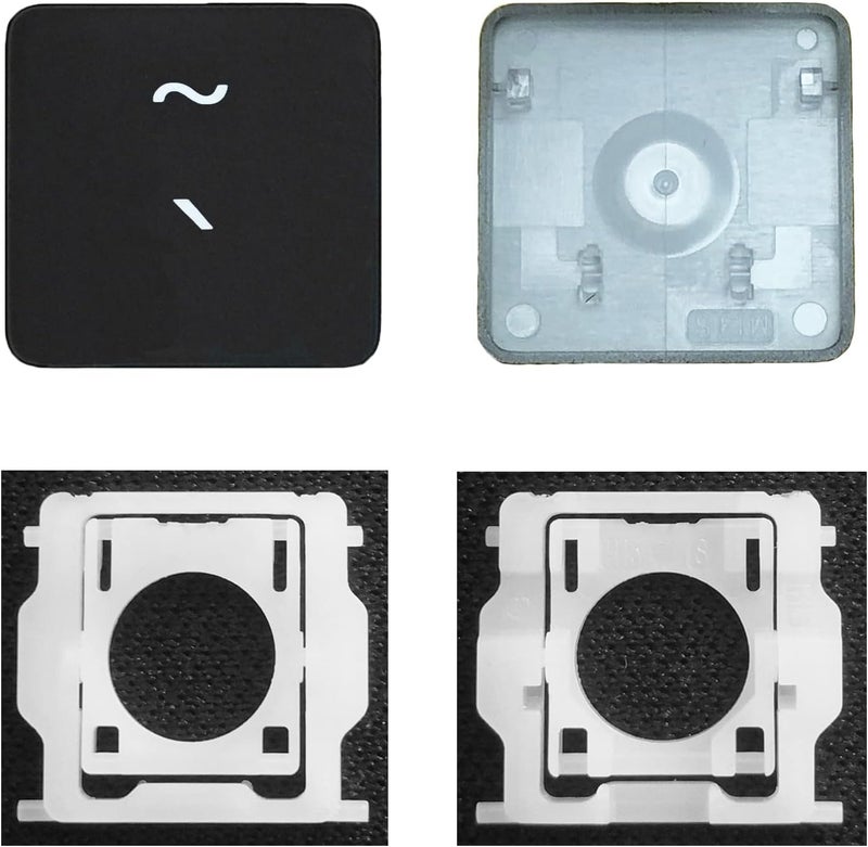 GRMTRV Replacement Individual Key Cap Hinge for MacBook Air 13'' 15'' M3 M4 A3113 A3114 A3240 A3241, 14'' 16'' Pro/Max M4 A3185 A3186 A3401 A3112 A3403 2024-2025 (Grave/Tilde/Squiggle) - Image 1